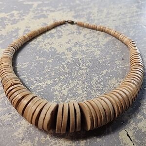 Rustic Tan Wooden Necklace